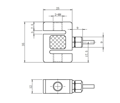 Ανοξείδωτο ατσάλι τύπου S Load Cell 50-2000N 15v Tensil Compressive Transducer